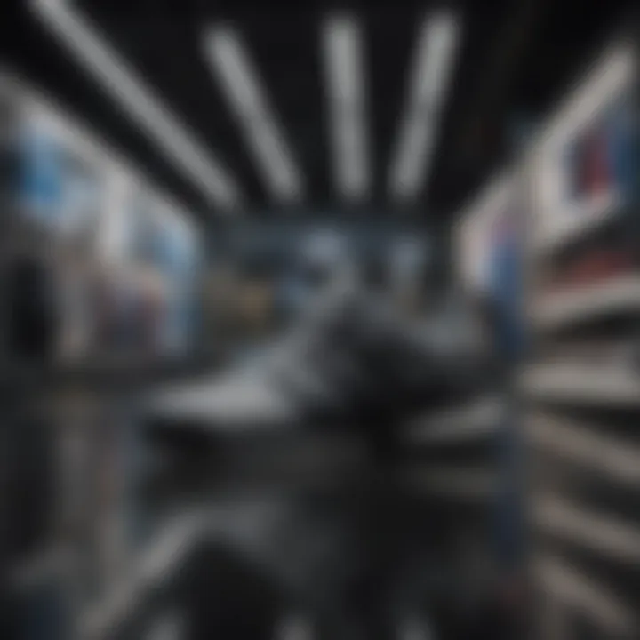 Inside view of the adidas store displaying a range of athletic products