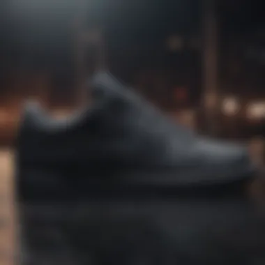 Stylish black Nike sneakers highlighting their sleek design