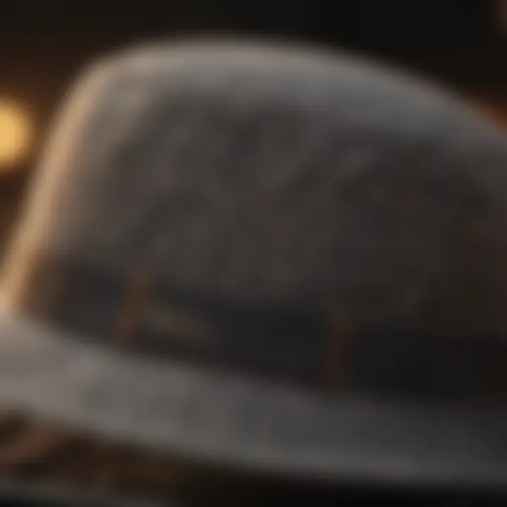 Close-up of a bucket hat showcasing fabric texture and design details