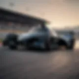 The Alpha Tauri car in action on the racetrack