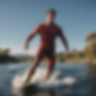 Thrills on the Water Adventurous individual engaging in extreme sports on a billabong