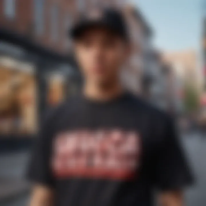 Candid street style photo featuring the Black Anti Social Social Club shirt in an urban setting