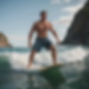 Dynamic board shorts worn by a surfer riding a wave