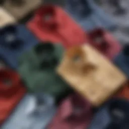 Stylish button-up shirt collection showcasing various colors and patterns
