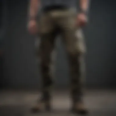 Comparison of different styling options for camo cargo pants