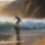 A stunning view of Malibu coastline with surfers