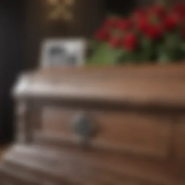 Personalized Touches for Remembrance Personalized memorial items displayed alongside a coffin