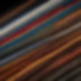 Vintage display of corduroy fabric swatches in various colors