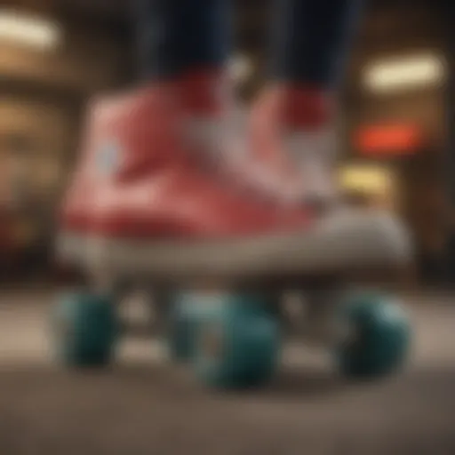 Showcasing the unique design of Converse roller skates