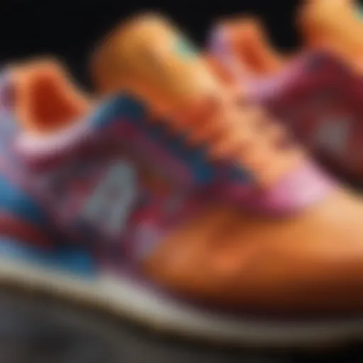 A close-up of unique crep sneaker designs showcasing vibrant colors and patterns