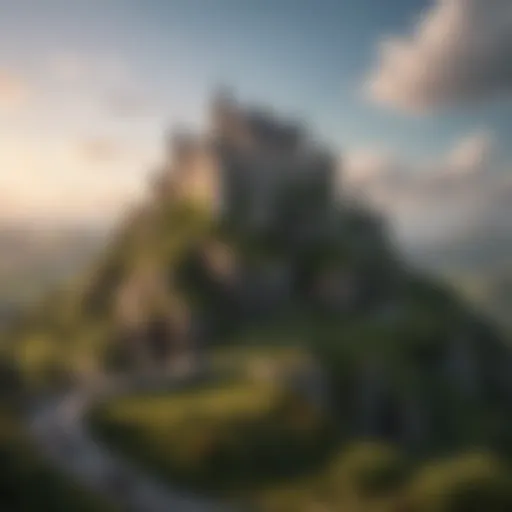 A panoramic view of a Crookscastle showcasing its unique architecture and surrounding landscape