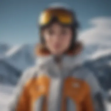 A stylish snowboarding jacket showcased on a snowy mountain