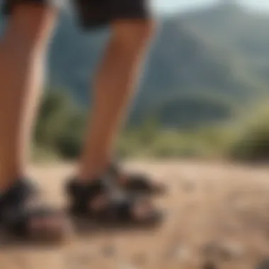 Athlete wearing Etnies Fielder sandals during an outdoor activity