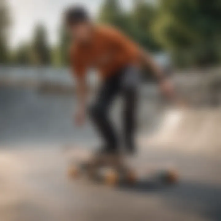 A group of skaters enjoying a vibrant skatepark, embodying the community spirit.