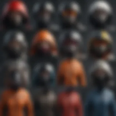 Diverse Styles of Jackets with Face Coverage Collage of various stylish jackets with face coverage options