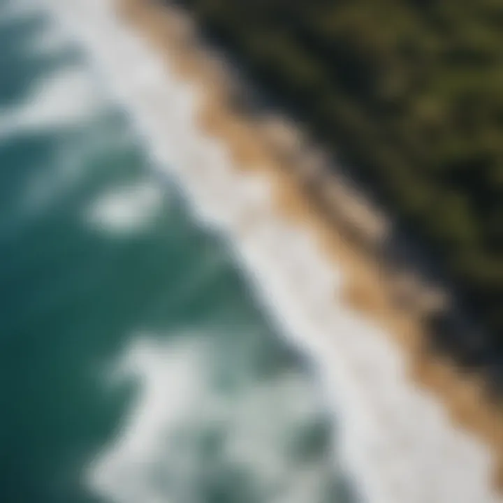 Aerial view of Haleiwa's iconic surf breaks