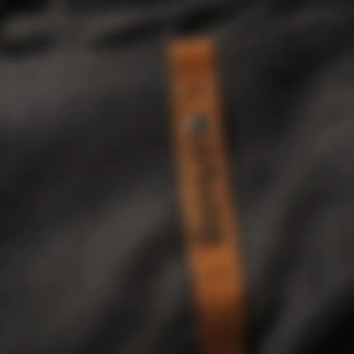 Close-up of high-waisted Dickies fabric showcasing durability and flexibility