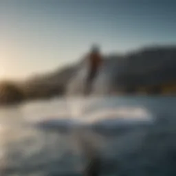Dynamic aerial view of hyper foil in action over water