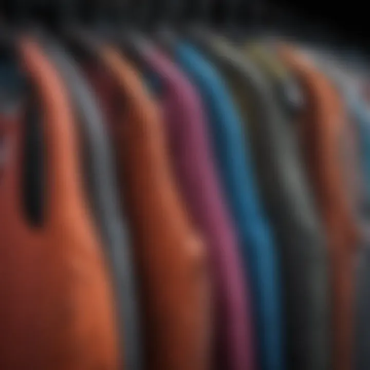 Close-up of various materials used in graphic tank tops