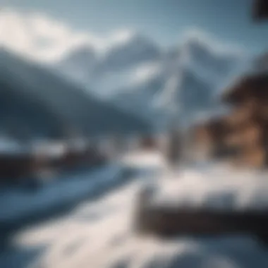 Panoramic view of Leogang mountains during winter