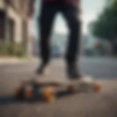 Longboard Tricks with Specialized Wheels A rider performing tricks with specialized longboard wheels