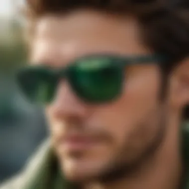 Diverse Styles of Matte Green Ray-Bans A collection of various styles of matte green Ray-Bans displayed elegantly
