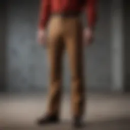 Historical representation of flared trousers evolution