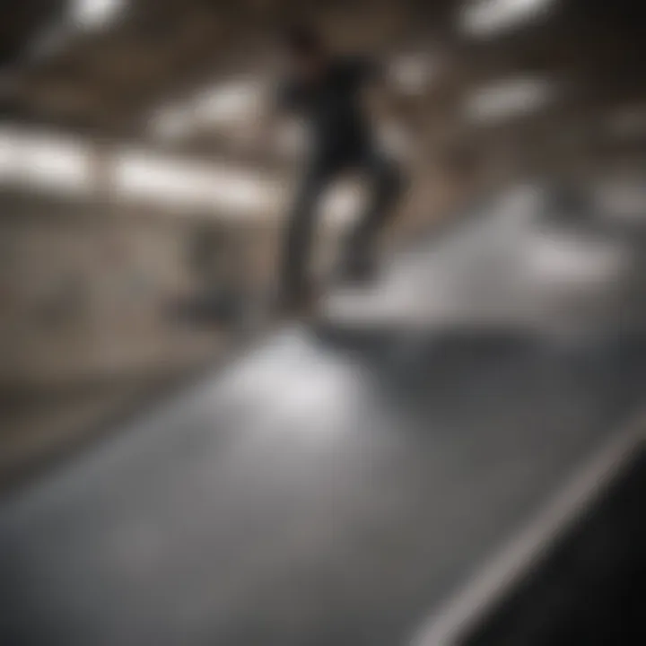 Skateboarders performing tricks on a metal ramp at a skatepark