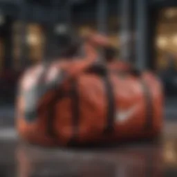 Stylish Nike duffle bag in an urban setting
