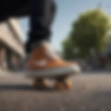 Skater performing tricks in Nike Skate Janoski shoes.