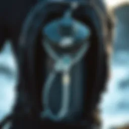 A close-up view of the Nike Water Backpack showcasing its hydration system