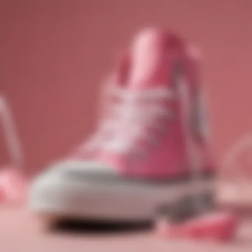 A close-up of pink chunky Converse showcasing unique design elements