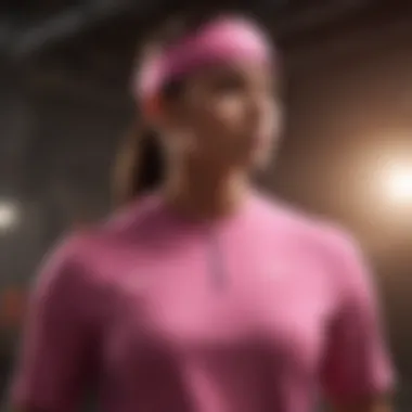 Stylish pink Nike shirt in an extreme sports setting