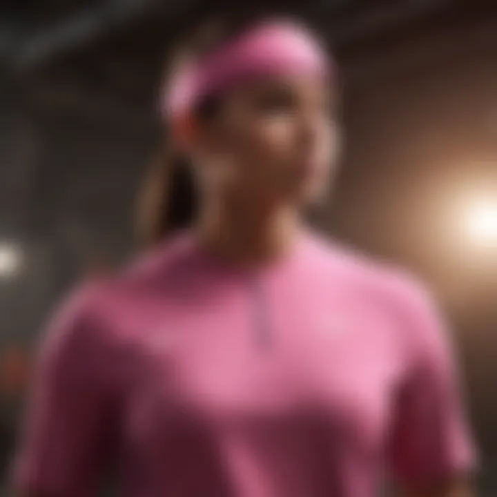 Stylish pink Nike shirt in an extreme sports setting