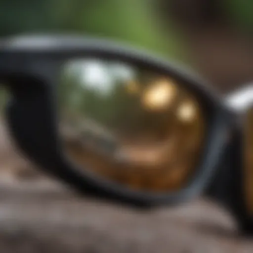 Close-up view of Pit Viper Merika polarized lenses showing clarity