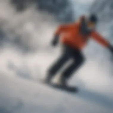 Dynamic action shot of snowboarders showcasing performance gear