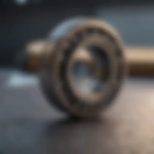 Close-up view of skateboard bearings showcasing precision engineering