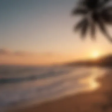 Stunning Sunset at Puerto Escondido Breathtaking sunset over the beach with surfers