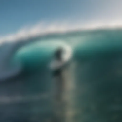 Surfer riding a massive wave at Puerto Escondido