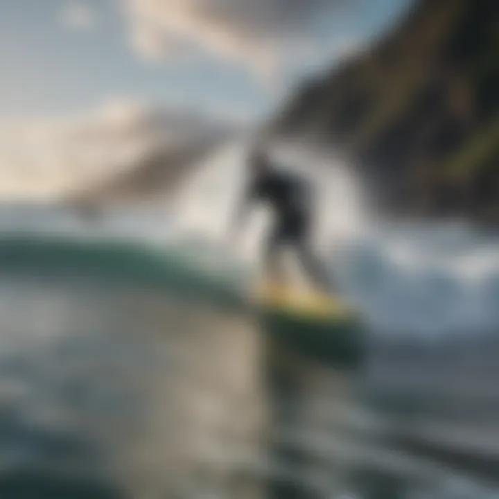 Surfer enjoying the waves on a Pyzel board