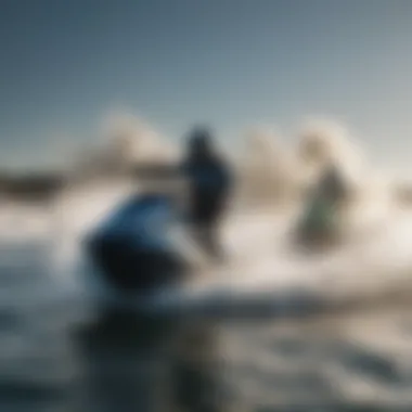 Jet Ski Racing Adventure A thrilling action shot of jet skis racing across the water