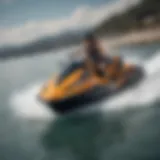 Close-up view of Roxy jet ski design showcasing sleek lines and vibrant colors