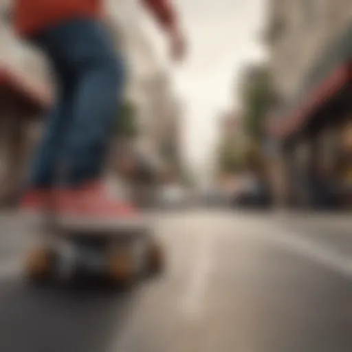 Dynamic action shot of a skateboarder wearing Santa Cruz Vans shoes