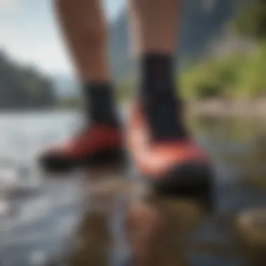 Close-up of durable materials used in Sanuk water shoes