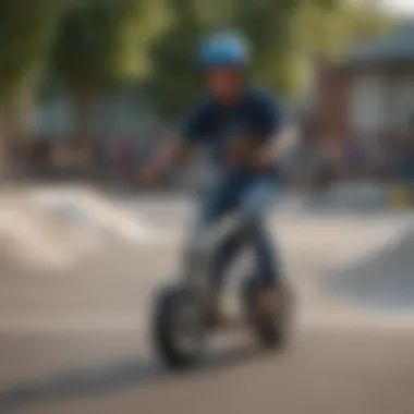 A diverse group of riders enjoying the skatepark atmosphere.