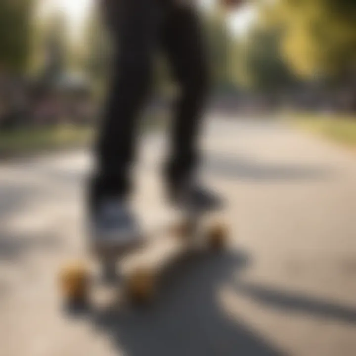 Skaters practicing tricks on a sunny day at a local park