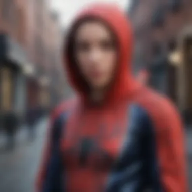 Stylish adult wearing a Spider-Man hoodie