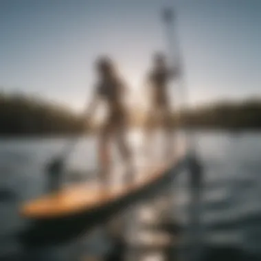 Racer expertly maneuvering a stand up paddle board during competition