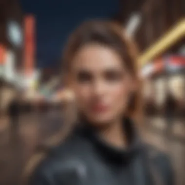 Urban Landscape and Street Fashion Urban landscape infused with street fashion elements