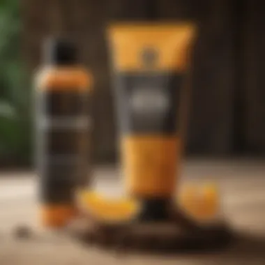 Natural Ingredients of Sun Bum Ingredients of Sun Bum cream displayed on a rustic wooden table.